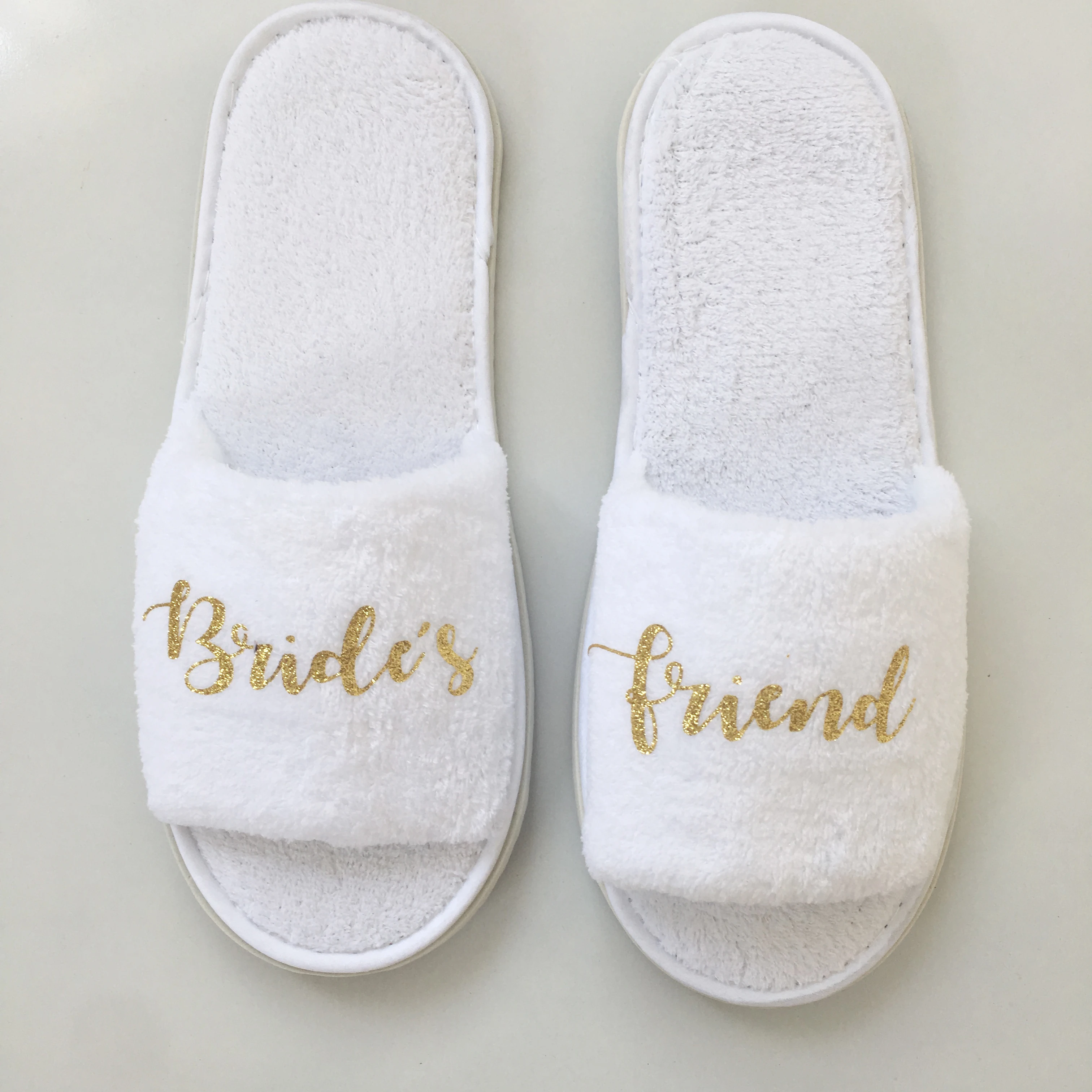 unique Team bride squad tribe groom best man Sandals spa custom slippers personalized wedding bridesmaid gift