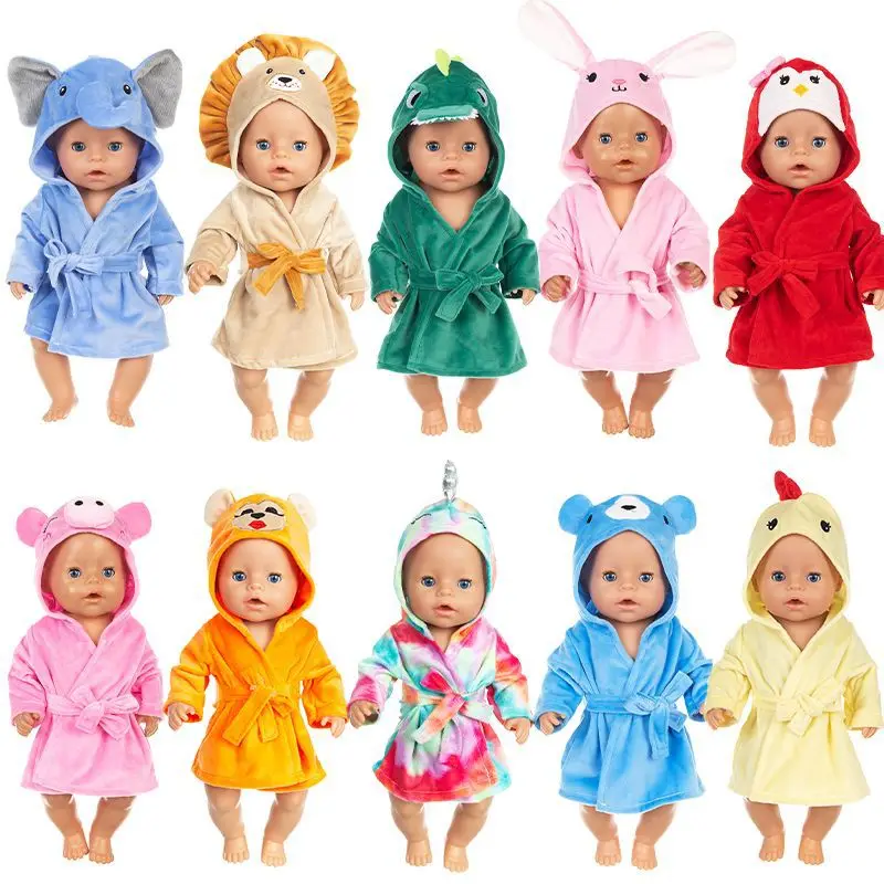 

Colorful Bathrobe Animal Suit Fit 17inch 43cm Doll Accessory Clothes Born Baby Suit For Baby Birthday Festival Gift For Girl