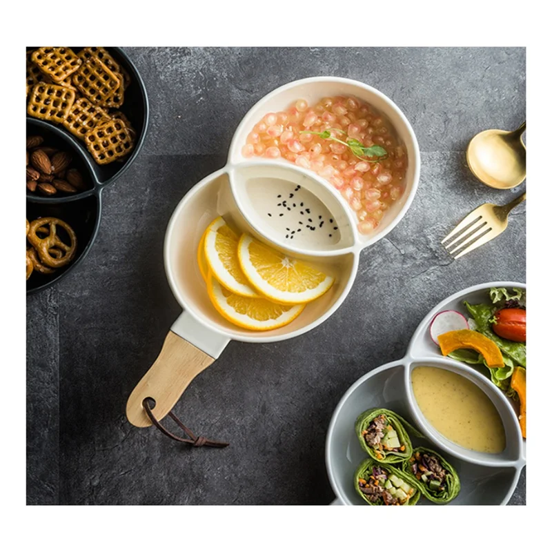 

Керамический поднос для закусок, десертная тарелка, Салатница, кухонные принадлежности, столовая посуда для ресторана, декоративный поднос для фруктов, темно-серый