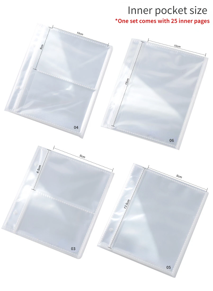 

25 Inner Pages, Loose Leaf Album Cards, Suitable For Photo Storage, Stickers, Small Card Receipts