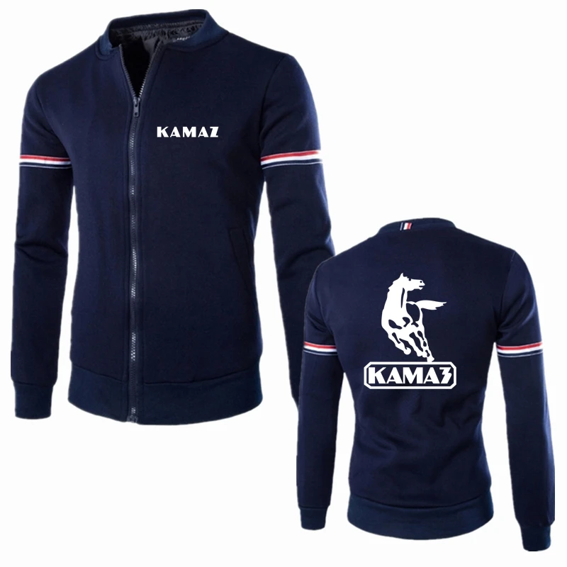 

2022 Autumn KAMAZ Logo Printing Fashion New-Design Jacket Sleeve Popular Style Men Jacket Lapel Casual Clothing Slim Jacket
