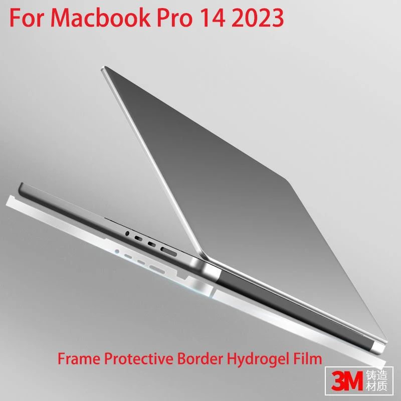 Боковой Чехол с портом Thunderbolt для зарядки Macbook Pro 14 2023 защитная пленка рамкой 3M
