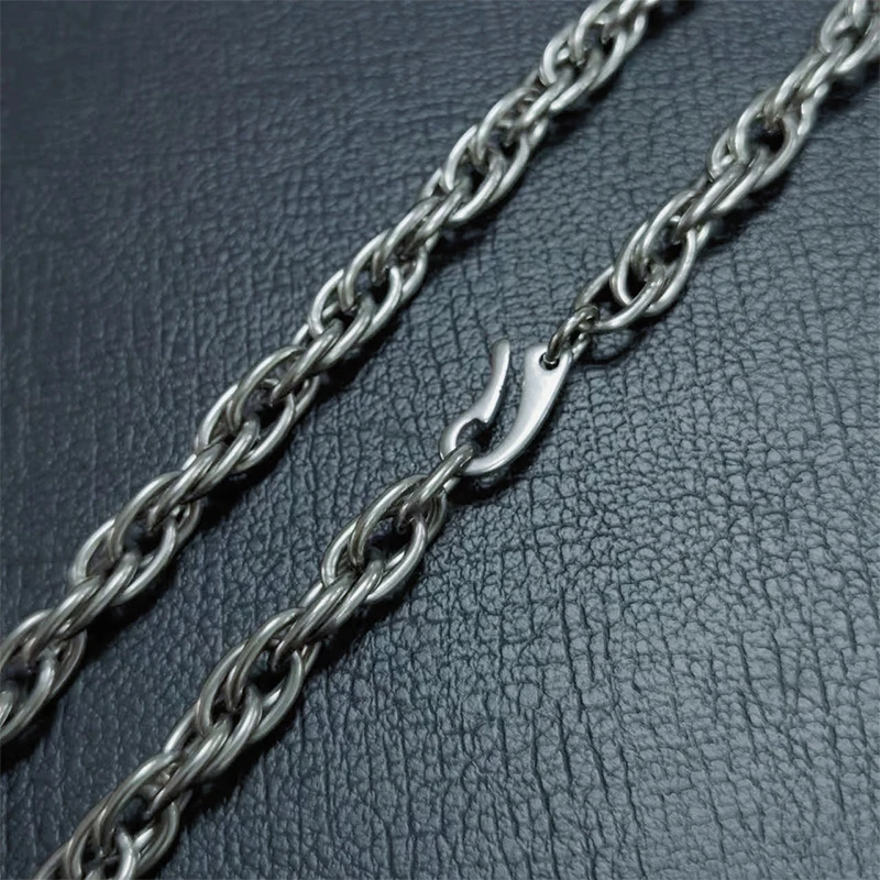 Цепочка из чистого титана, плетеная цепь в стиле хип-хоп 7 мм, не ржавеет Цепочка из чистого титана, плетеная цепь в стиле хип-хоп 7 мм, не ржавеет