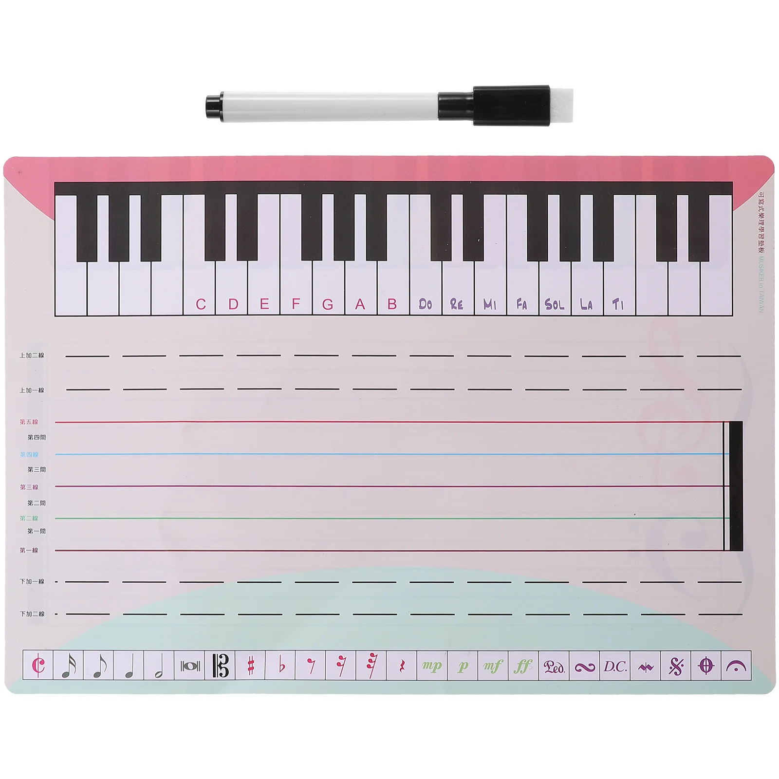 

Staff Whiteboard Music Teaching Boards Portable Keyboard Slats Erasable Stave Cardboard Student
