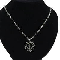 2022 goth punk style openwork heart cross pendant necklace religious dark art gothic jewelry necklace women rock metal gift