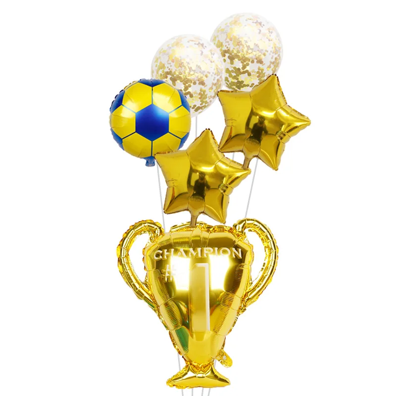 

1set Gold Champion Prize Sport Balloons Soccer Party Latex Balls Baby Boys Birthday Games Toys Event Party Decorations Supplies
