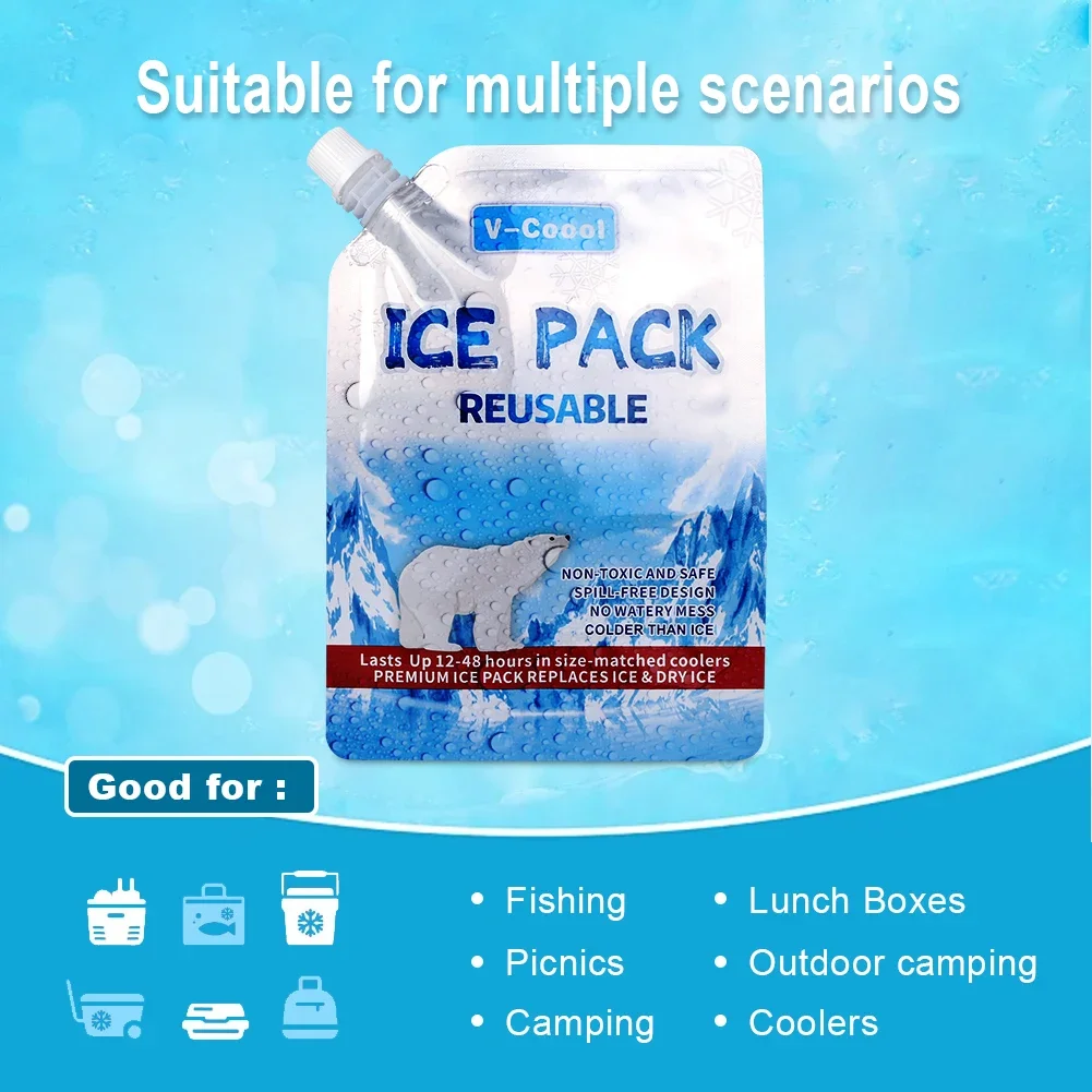 6 шт. охлаждающие гелевые пакеты для кемпинга и рыбалки до 48 часов