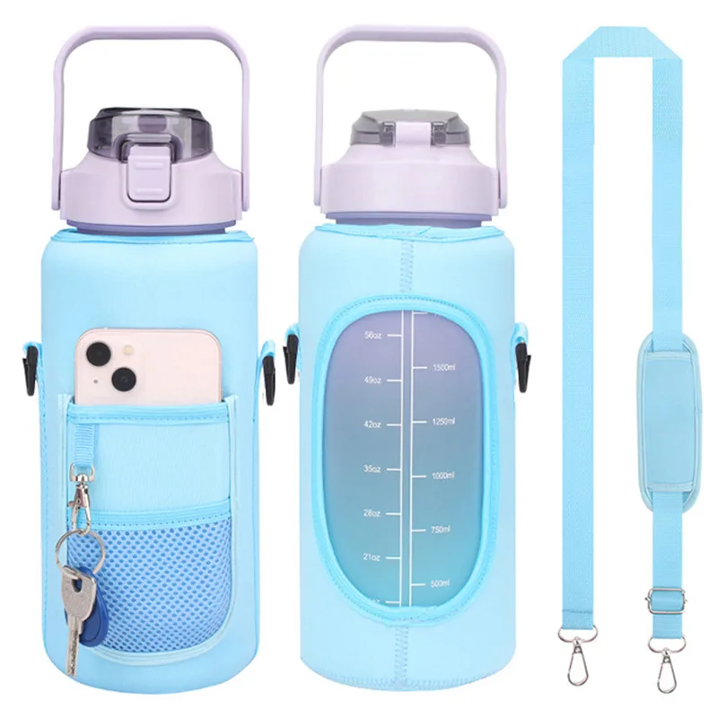 

2L Water Bottle Covers Thermos Sleeve Large Capacity Motivational Water Bottles Holder Bag Drinkware Accessories（ Only Sleeve）
