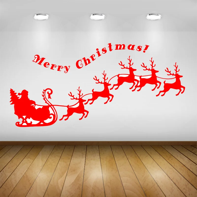 

Merry Christmas Decor Window Stickers Santa Elk Wall Sticker For Christmas Home Door Window Display Decor Happy New Year 2022