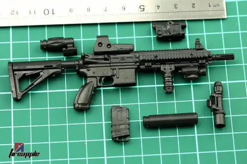 

1pc DIY-To- Assemble 1:6 Figure 4D Black HK416 Assault Rifle Gun Model