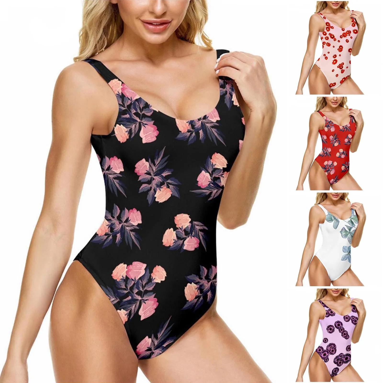 

Женский слитный купальник с открытой спиной, с принтом