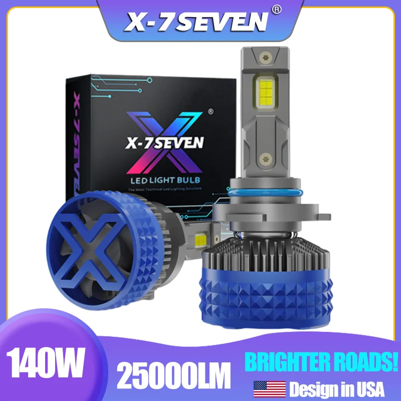 X-7SEVEN X-ULTRA Pro 140 Вт 25000LM CANBUS 6500K Светодиодная фара для автомобиля H4 9005 H11 H7 9006 H13 H1 9012