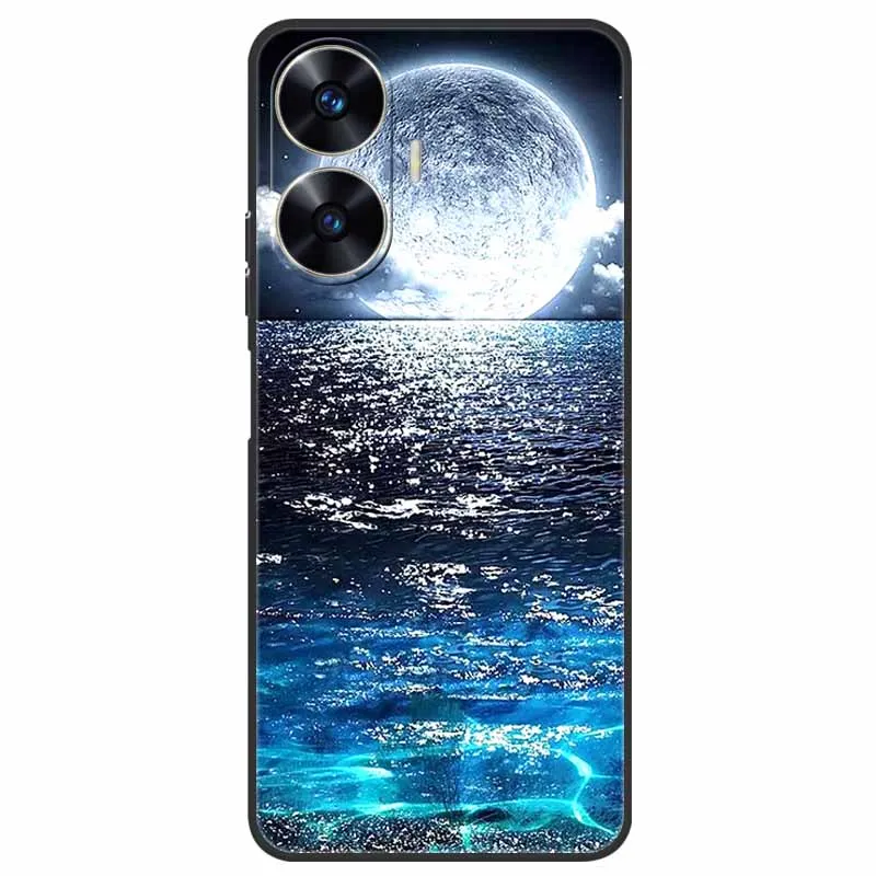 Мягкий чехол для Realme C55 с волчьими львами росписью силиконовый мягкий C 55 2023 RMX3710