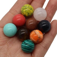 natural stone ball beads non porous 16mm crystal agate malachite charm fashion jewelry diy necklace earring accessories 1pcs