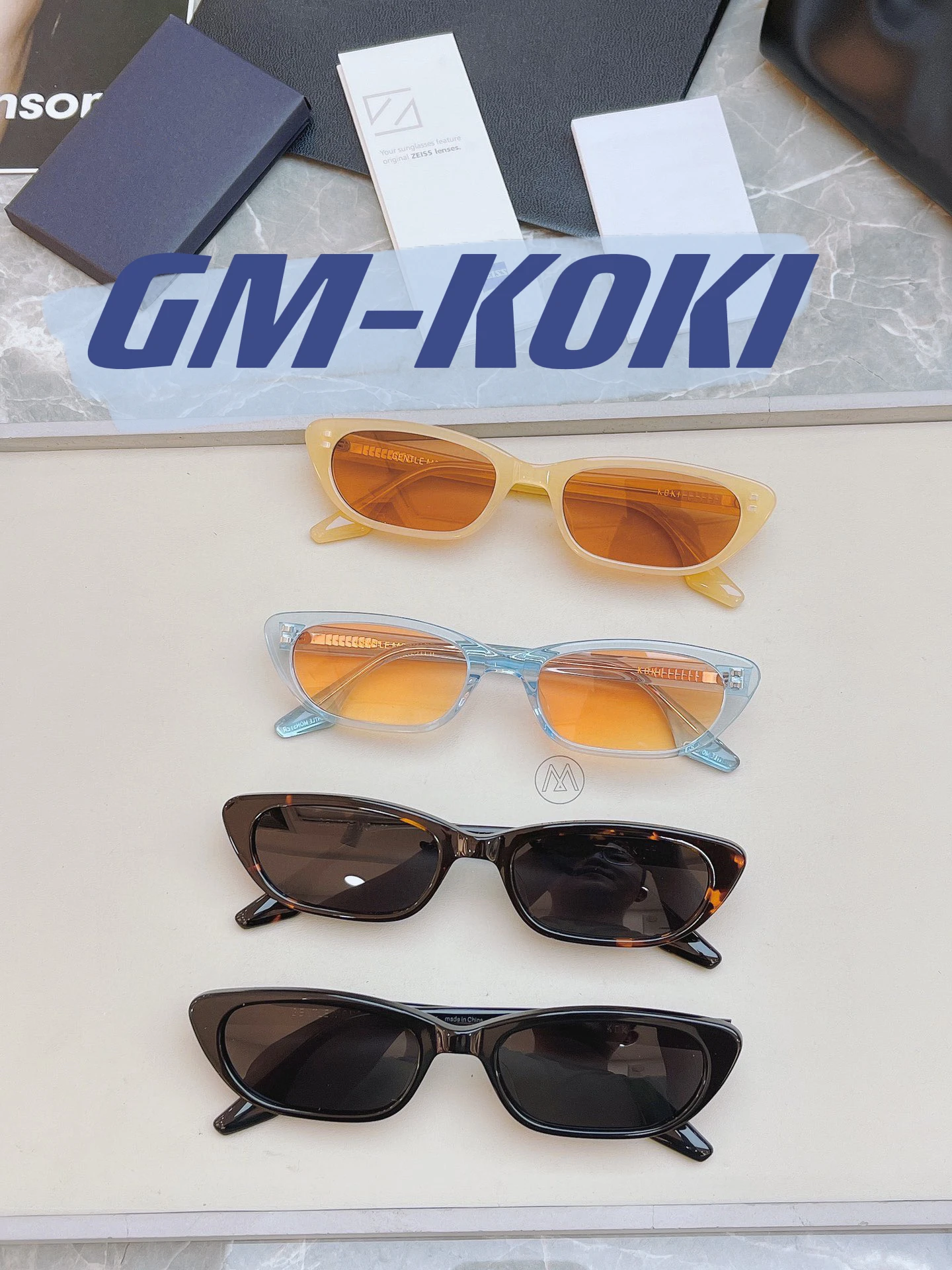 

2021 GENTLE KOKI Cat Eye Sunglasses Women Men Luxury Designer Summer Beach Drive UV400 Protection GM