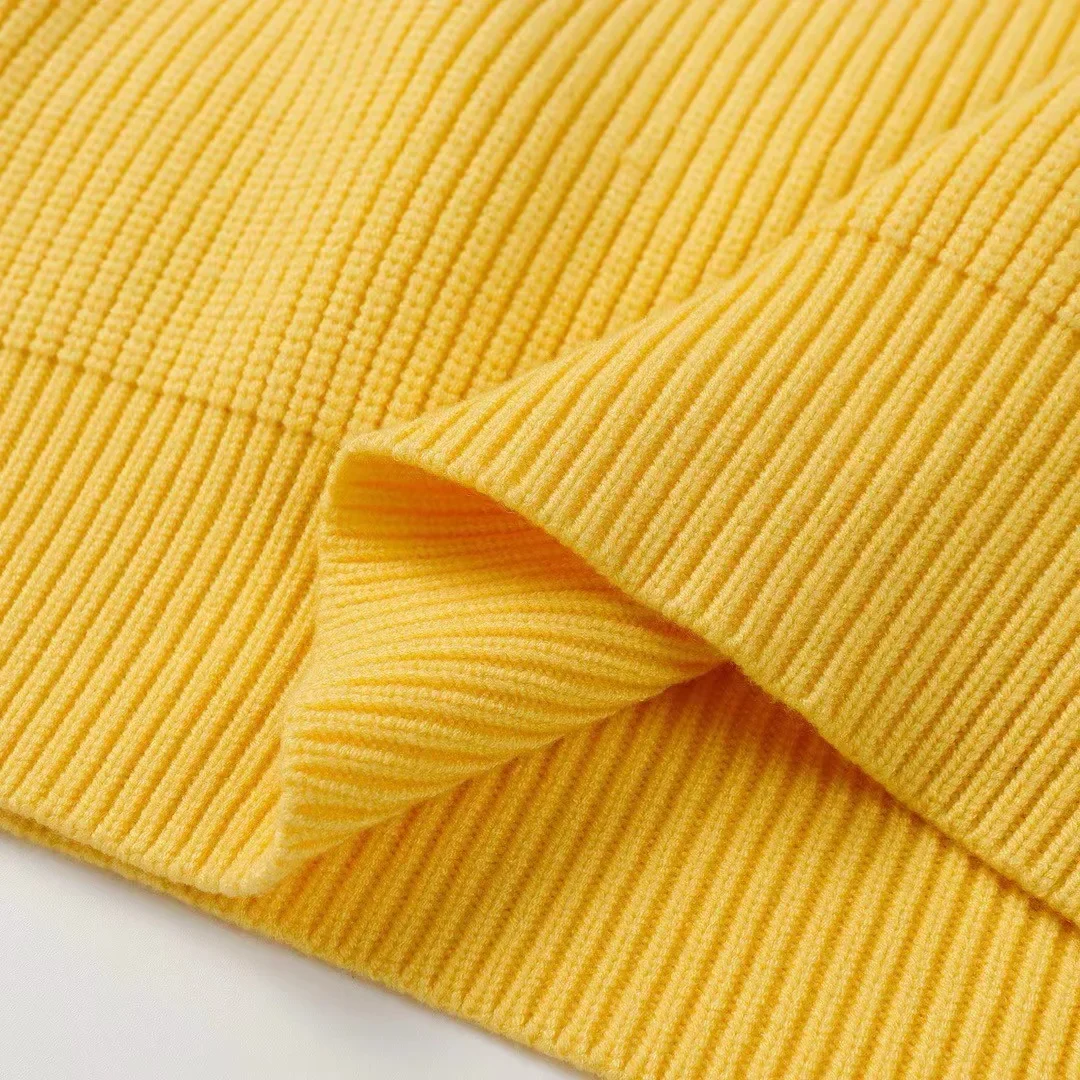 Желтый мужской вязаный свитер на 20 лет повседневный топ с круглым вырезом