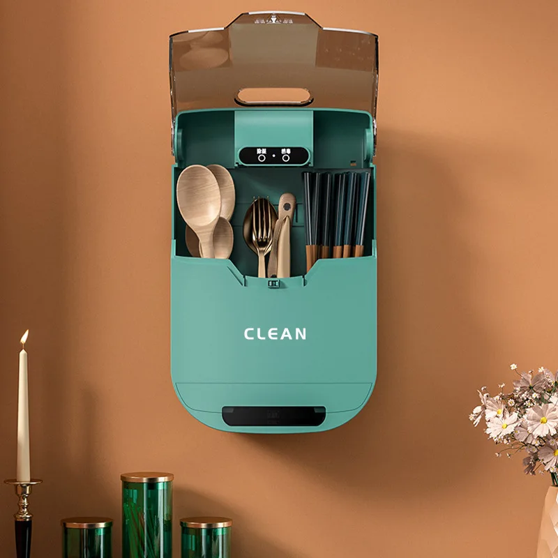 

Kitchen Chopsticks Cage Disinfection Machine Punch-free Intelligent Dustproof UV Disinfection Air-dried Chopsticks Storage Box