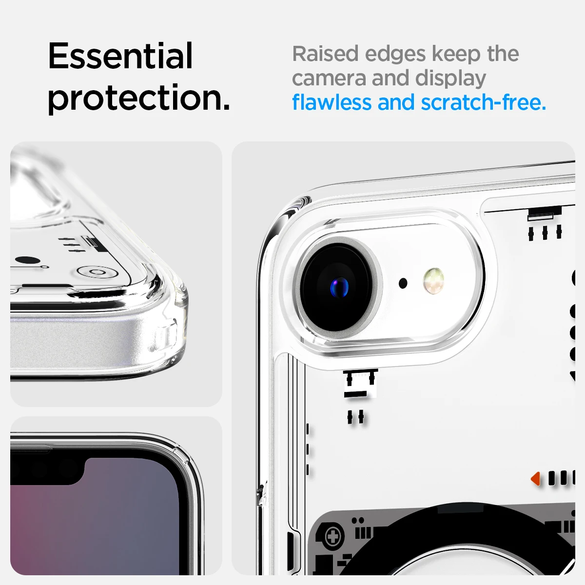 Чехол Spigen Ultra Hybrid MagFit Neo One MagSafe для iPhone 16e (2025) — прозрачный технический дизайн