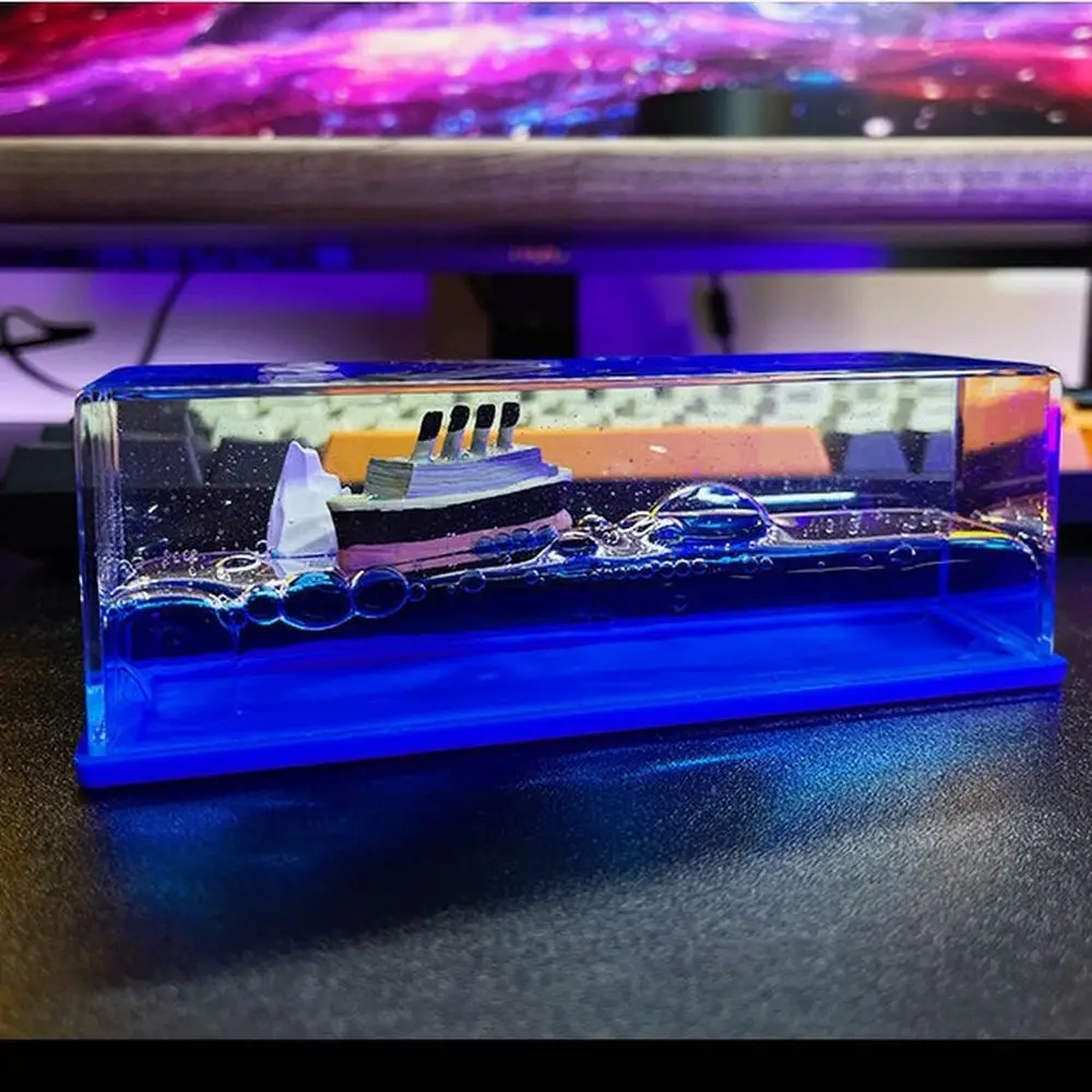

Titanic Cruise Fluid Liquid Hourglass Drift Bottle Creative Boat Ornaments Office Living Room Home Decor Toy Gift Liquid Ship