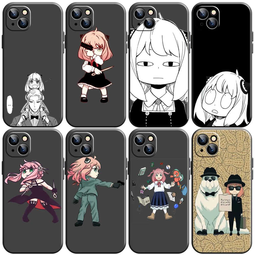 

Japan Anime NSPY×FAMILY Phone Case For iPhone 11 13 12 Pro Max 12 13 Mini X XS XR MAX SE 6 7 8 Plus Black Coque Funda Back