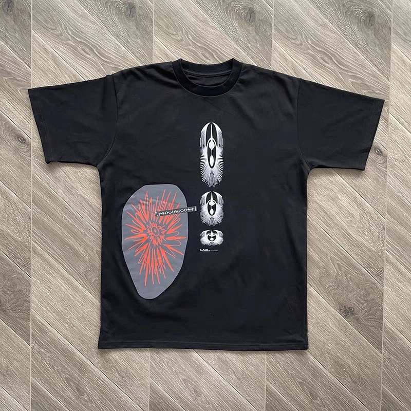 

Travis Scott's Surrounding Tour Hip Hop Graffiti Print Summer Men's And Women's Casual Short Sleeve T-shirt