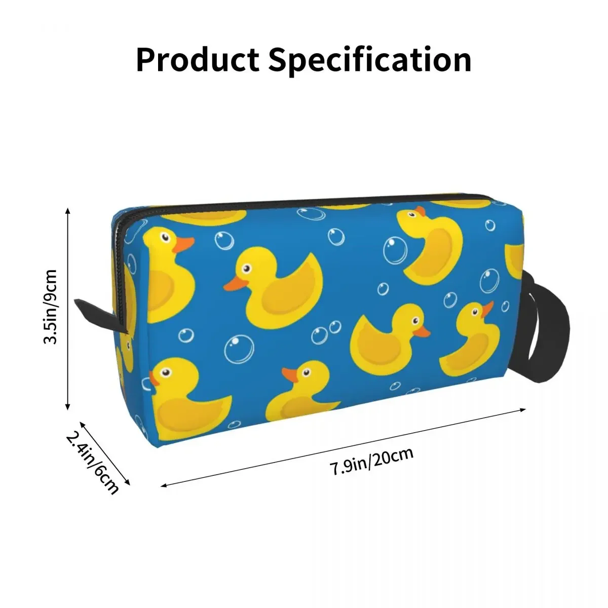 Желтая Резиновая Косметичка С Синим Узором Органайзер Животным Принтом Для