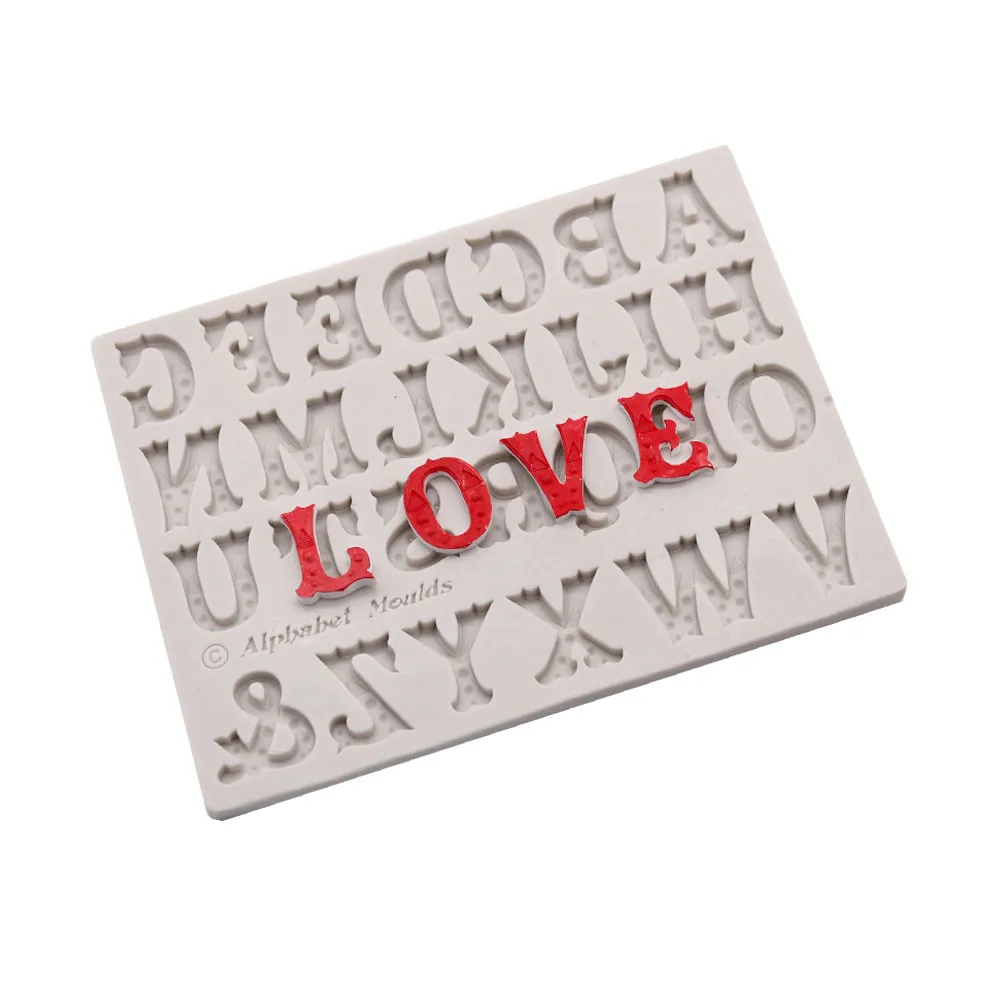 

Decorative letter shape silicone mold DIY fondant soft clay modeling tool J145