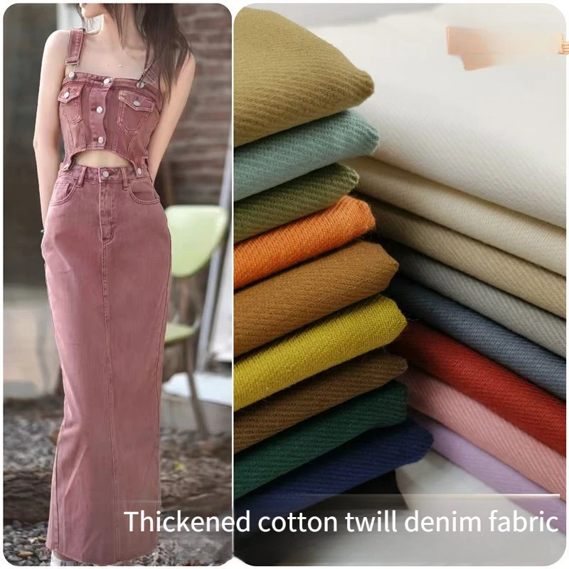 Толстая микроэластичная джинсовая ткань хлопок по метрам для рукоделия куртка