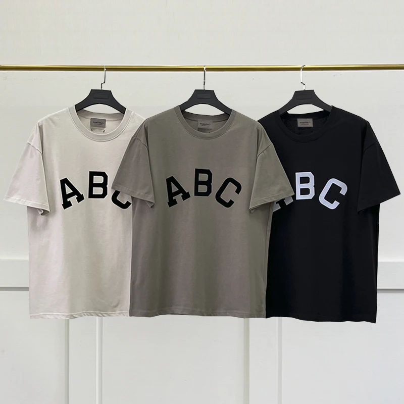 

Футболка женская оверсайз с надписью ABC, Базовая рубашка с короткими рукавами, Свободный Топ в стиле хип-хоп, уличная одежда унисекс