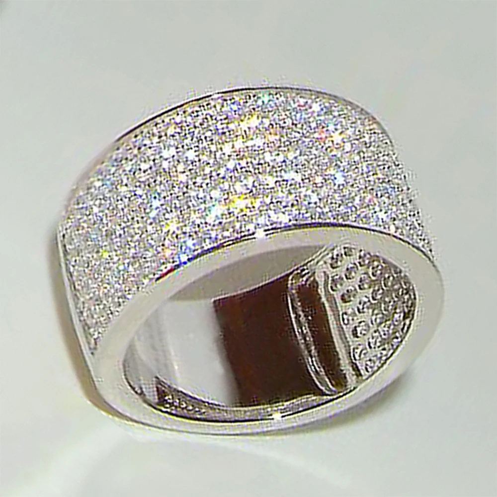 

Paved CZ High Quality Silver Color Female Ring Simple Design Bling Bride Wedding Earrings Fancy Party Jewelry for Women