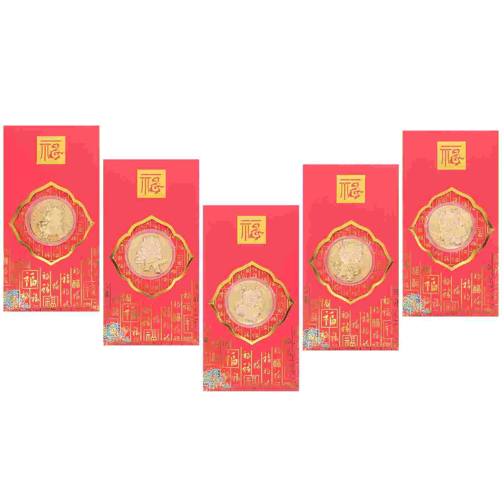 

5 шт. конверты красный карман для денег китайский новогодний конверт креативный Весенний фестиваль в китайском стиле