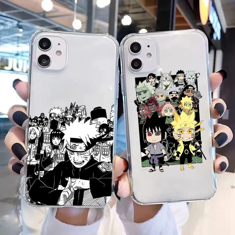 

Naruto Anime Phone Cases For iPhone 12 11 Pro MAX 6S 7 8 Plus XS MAX 12 13 Mini X XR SE 2020 Transparent Fundas Cover