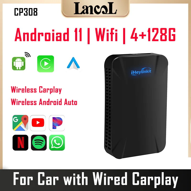 

CP308 CarPlay AI Box Android 11 Wireless Carplay Wireless Android Auto Wifi Network HDMI Output For Cars with Original Carplay