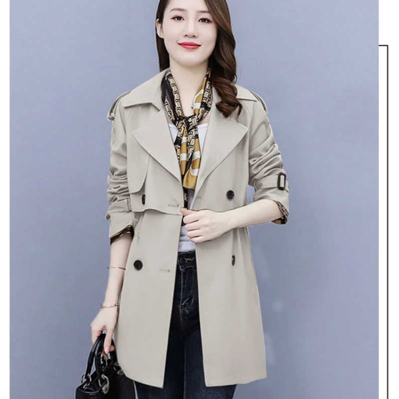 

Long Sleeve Women's Trench Windbreaker short New Women's Korean Coat short Spring Autumn coat Clothes Women Casual Trench 55A