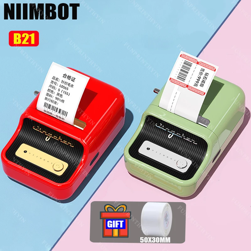 Niimbot B21 Wireless label printer Portable Pocket Barcode Printer Bluetooth Thermal Printer Sticker price tag Machine For Phone