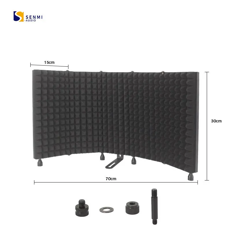 

Microphone Accessoires Professional Microphone Lsolation Folding Metal Five Door Sound Baffle Shield Sound