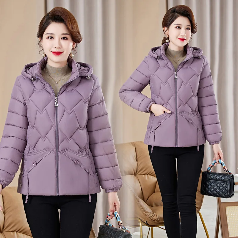 

Новый пуховик из хлопка на осень и зиму, с капюшоном, небольшая хлопковая куртка и короткая хлопковая куртка для женщин