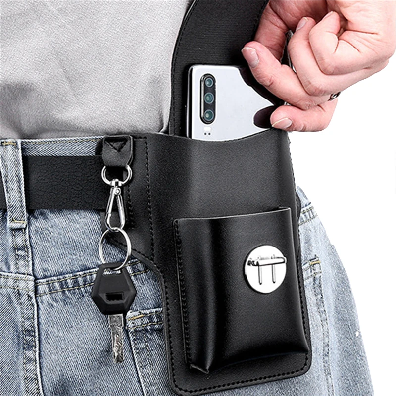 

Bag Belt Cellphone Bag Camping Travel Holster Vintage Bag Case Phone Pouch Phone Wallet Waist Loop Waterproof Mens Leather