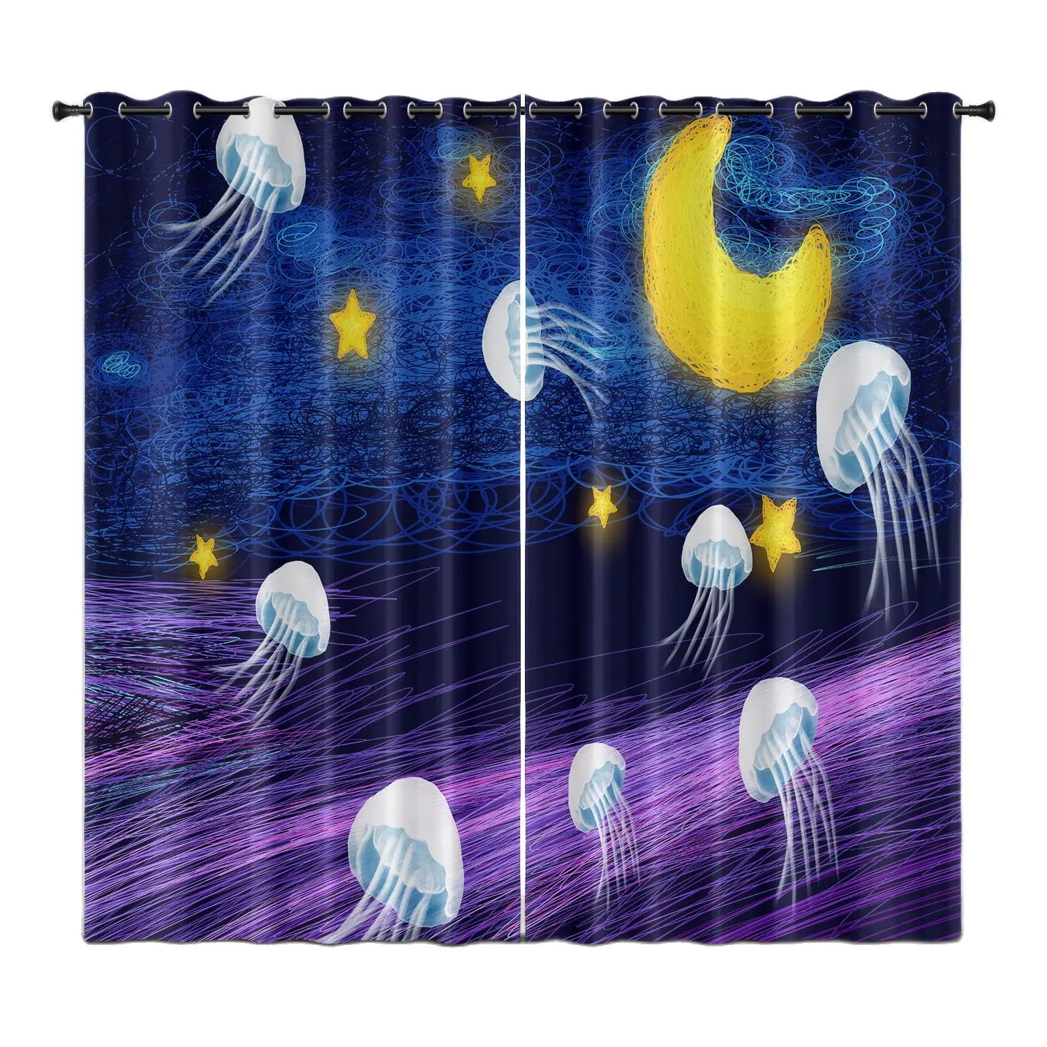 

Cartoon Modern New Luxury Custom Printed High Shading And Heat Insulation Curtain
