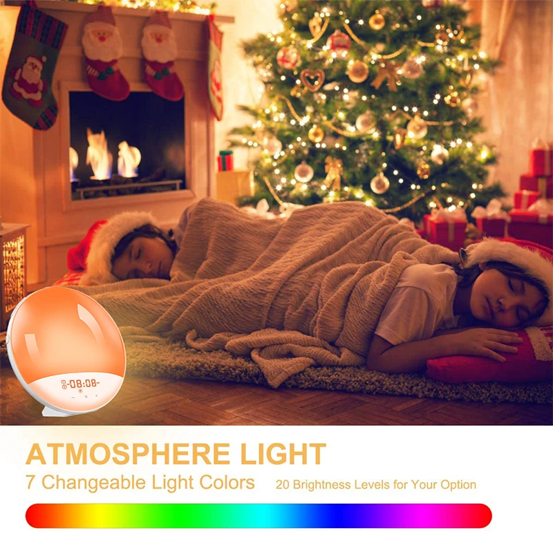 Светильник ный будильник с Wi-Fi и функцией пробуждения 7 цветов | Дом сад