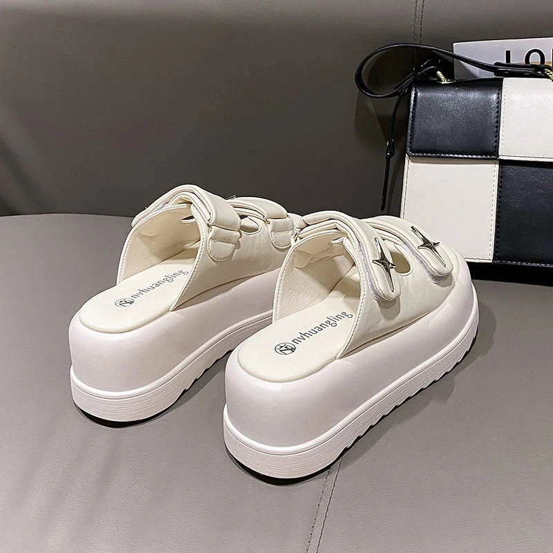 Green High Platform Sandals Women Summer 2023 Thick Bottom Wedge Slippers Woman Fashion Beach Flip Flops Chunky Sandalias Mujer