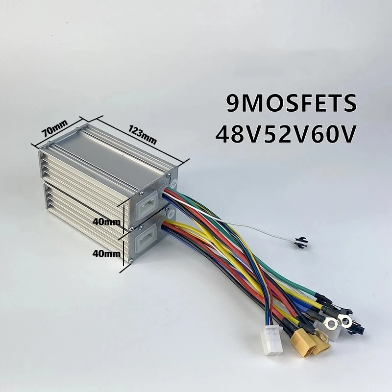 Yunli 48V 52V 60V 25A 28A контроллер электродвигателя скутера 9 Mosfets 1200W 2400W с