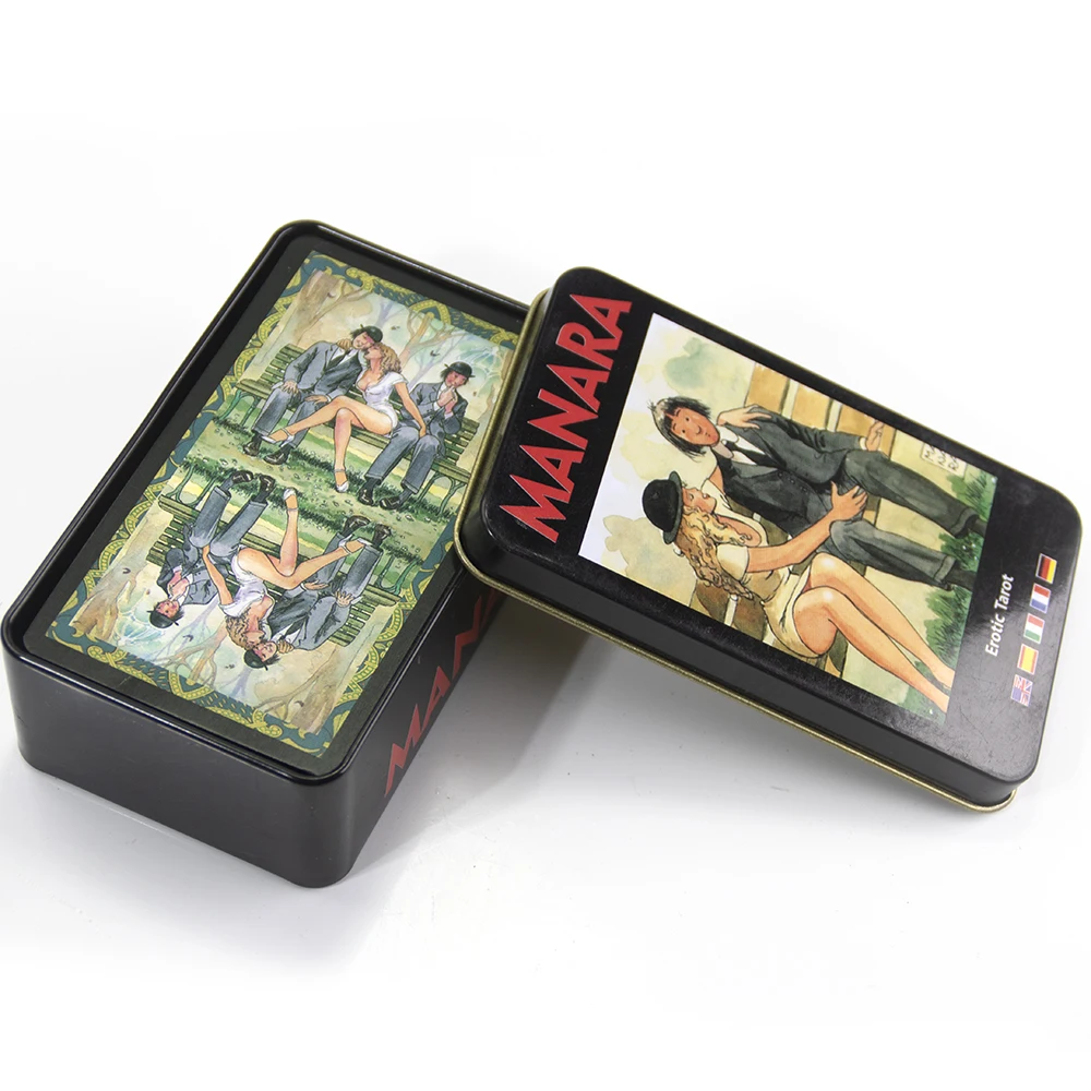 

Металлическая коробка MANARA, эротический Таро-колода, окунь в оловянной коробке, таро 3-глаз, Таро для сексуальной магии, Таро для начинающих с...