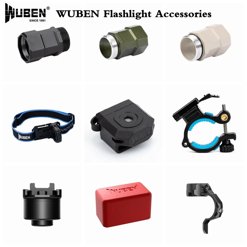 Wuben lanterna acessórios para p1 bandana e7 gesto sensor tubo de extensão t4 tacring x2pro tático interruptor cauda difusor vermelho