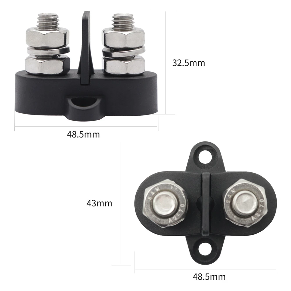 

Stud Battery Dual Terminal Stud M8 Bus Bar Terminal Blocks Black Glass Fiber Reinforced M8 Nylon Junction Block