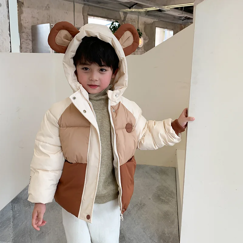 Kids Cotton Patchwork Clothing Thickened Down Girls Jacket Baby Children Winter Warm Coat Zipper Hooded Costume Boys Outwear 4 Kids Cotton Patchwork Clothing Thickened Down Girls Jacket Baby Children Winter Warm Coat Zipper Hooded Costume Boys Outwear 4