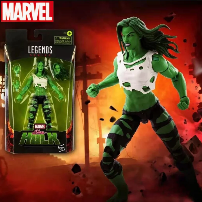 

6 Inch Original Marvel Legends She-Hulk Action Figure Hulkettes Angry Normal Head Version Collectible Model Doll Toys Kids Gifts