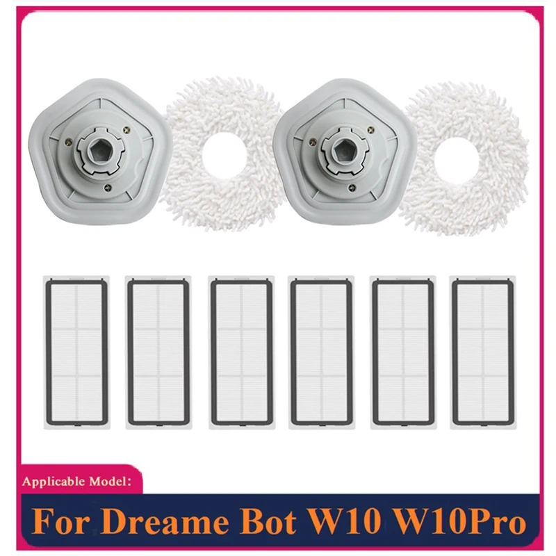 

10Pcs Mop Cloth HEPA Filter For Dreame W10/W10 Pro Robot Vacuum Cleaner Replacement Accessories Household Cleaning