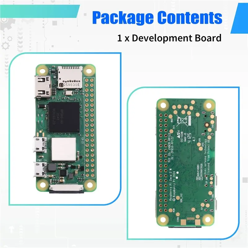 Фото Плата разработки B50B для Raspberry Pi Zero 2 W, 64-битный процессор Cortex-A53, 512 МБ памяти, Bluetooth BLE/Wi-Fi 2.4 ГГц №3