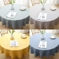 large round tablecloth solid color cotton and linen dining table table cloth